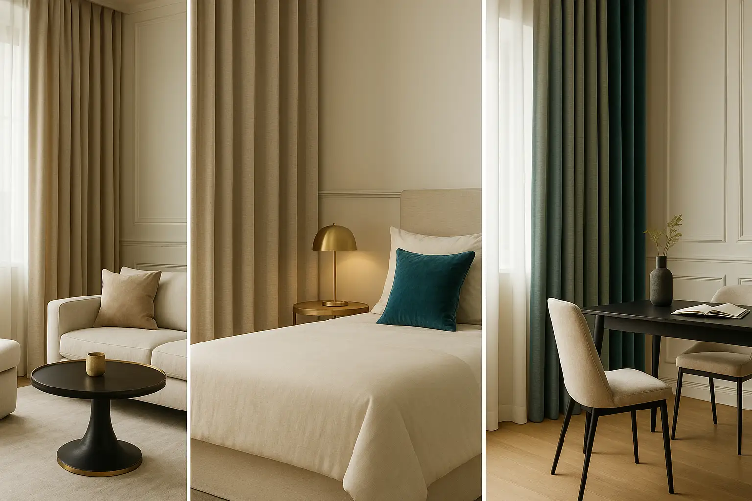 cortinas lujo ambientes salon dormitorio oficina telas premium