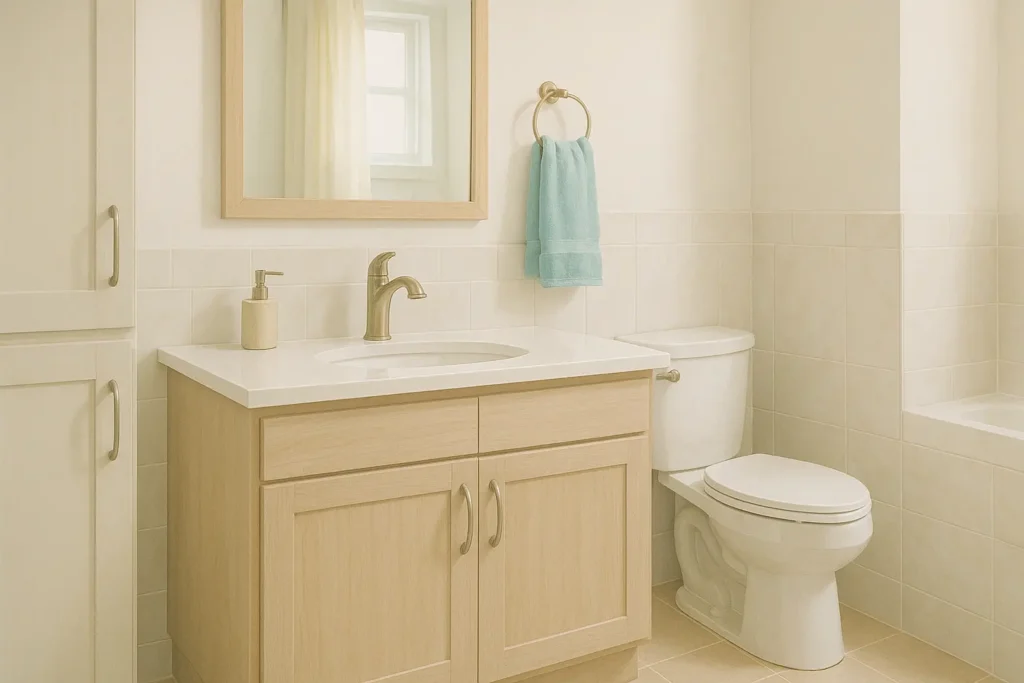 baño-con-mueble-y-lavabo-madera
